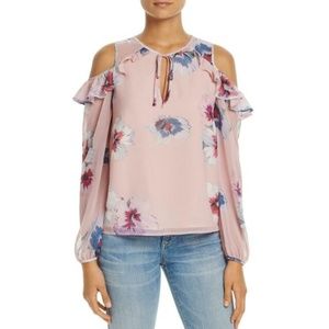 Yumi Kim Stella Floral Ruffle Cold SHoulder top S